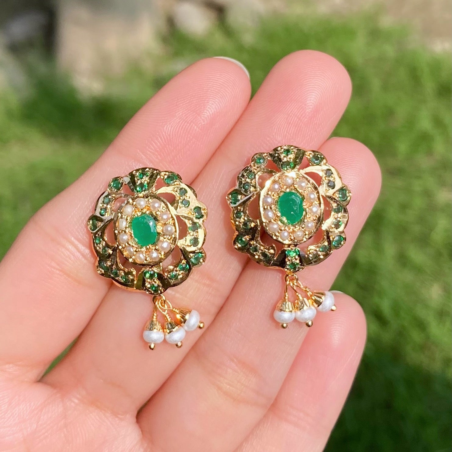 Exquisite Jadau Tops for Girls | Gold Plated on Mixed Metal Base BER 111