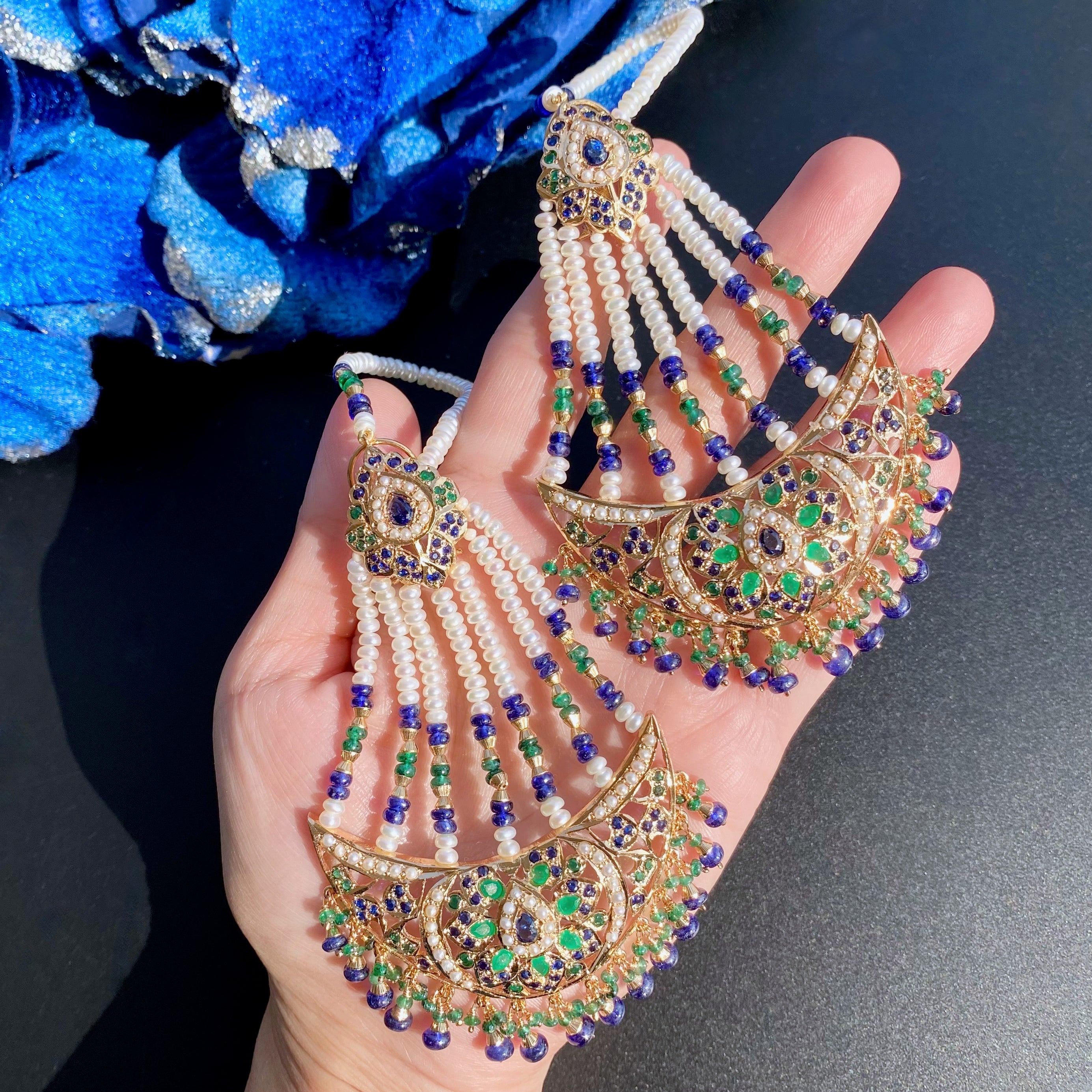 Royal Jhoomer Styled Jadau Earrings | Gold Plated on Silver with Premium Stones ER 641