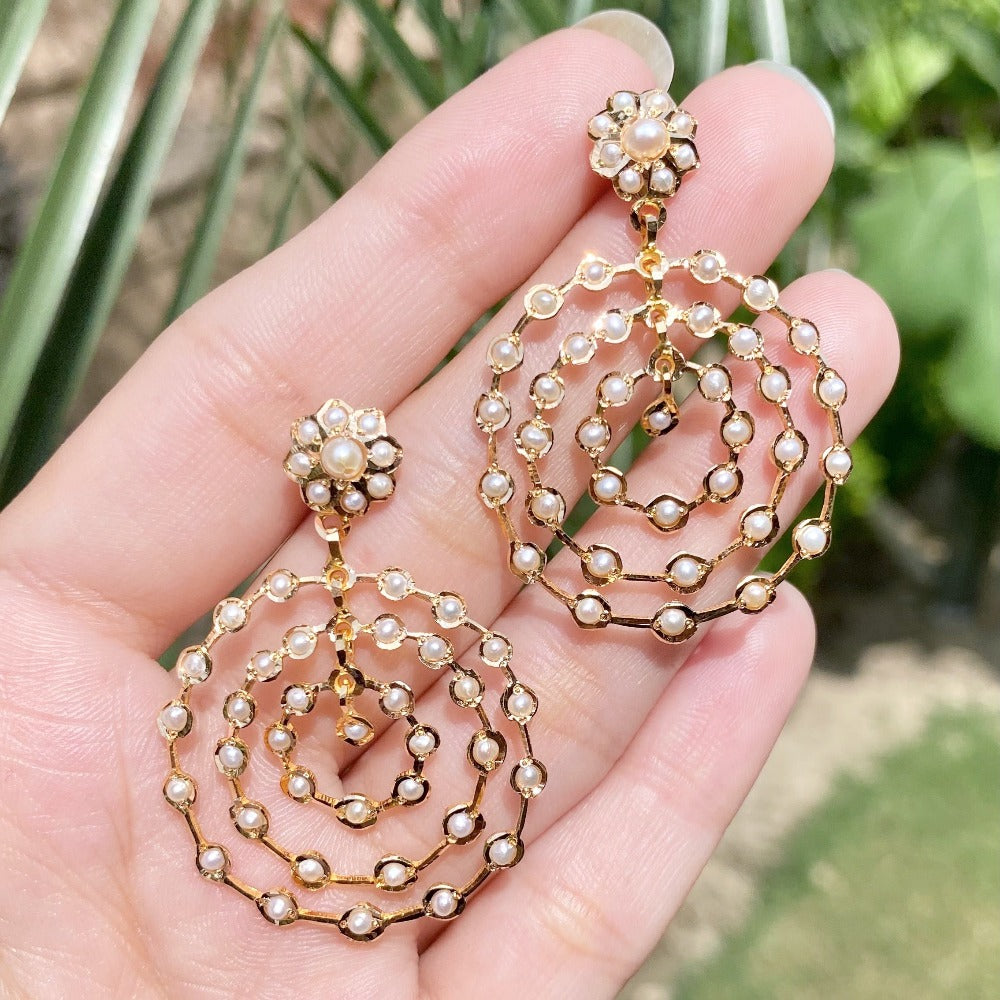 real gold pearl earrings