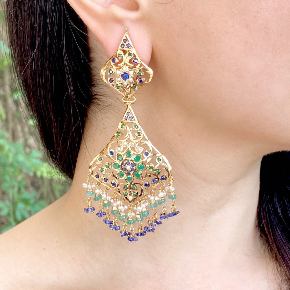 pakistani jadau earrings design