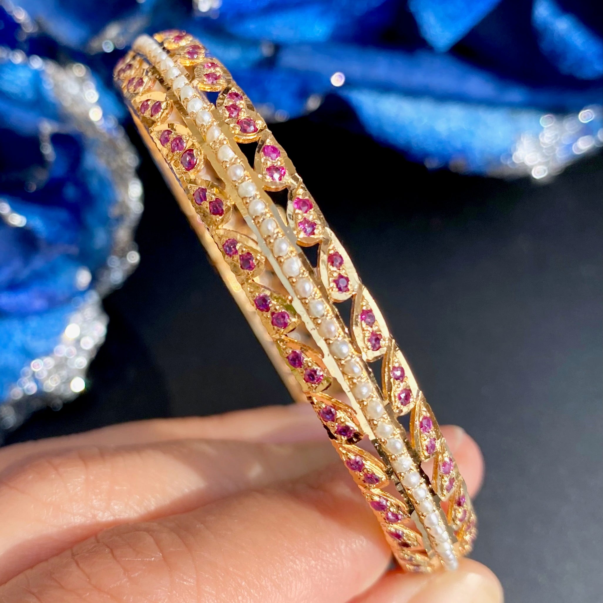 Fine Jadau Bangles on 925 Silver | Gold Plated BG 166
