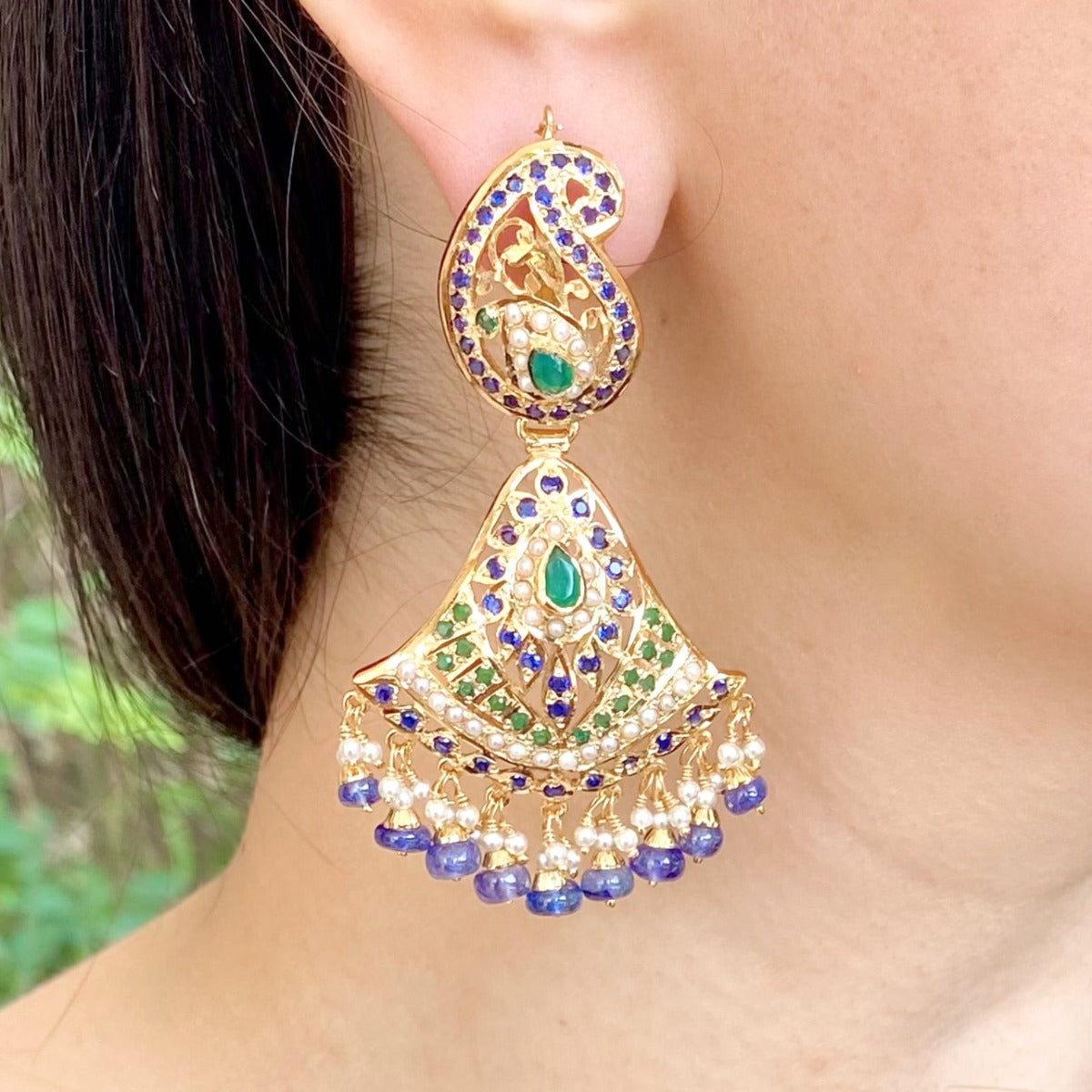 Latest Indian Antique Jhumka Earring Peacock Design ER3554