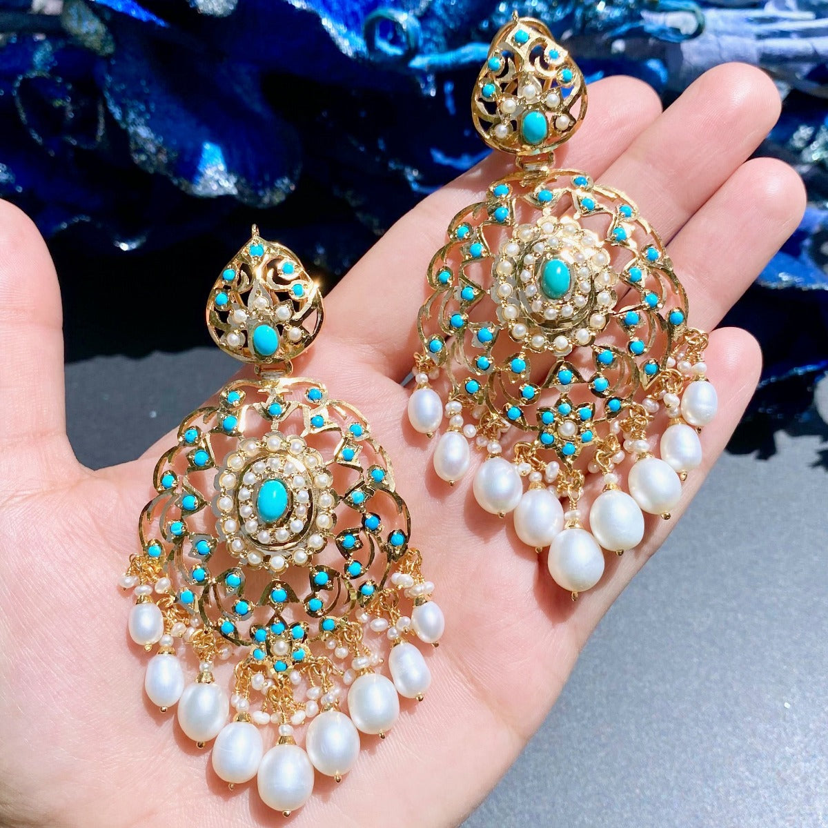 antique feroza earrings
