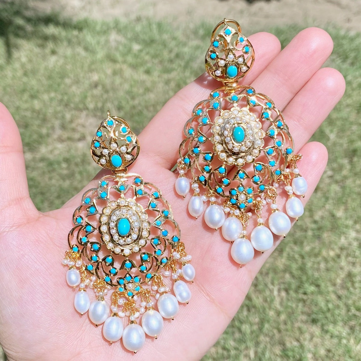 Gold antique farsi kundan Earrings - FQ Accessories – Fabbitt