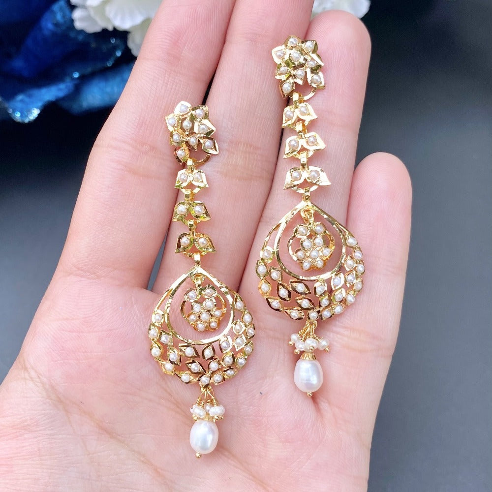 22k gold deals pearl earrings