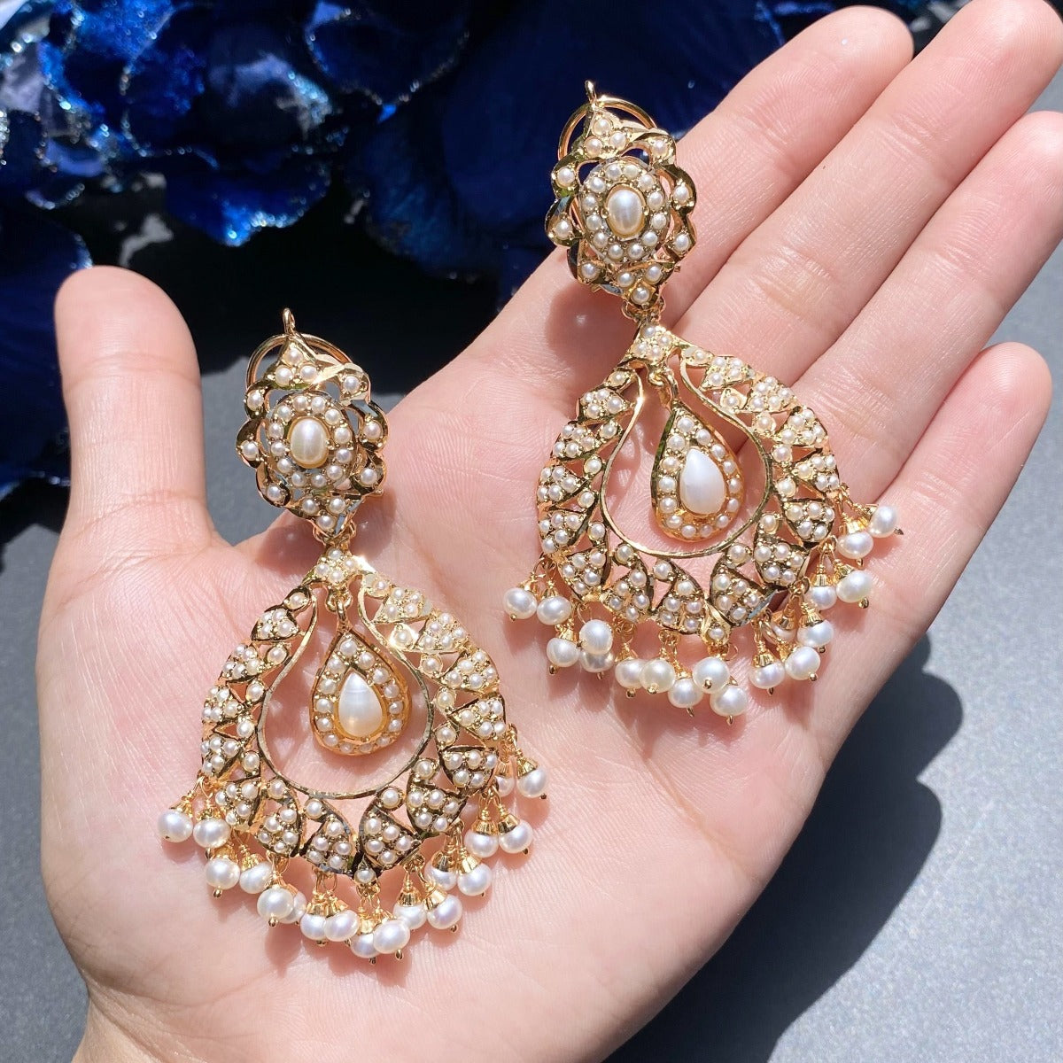 punjabi jadau earrings designs