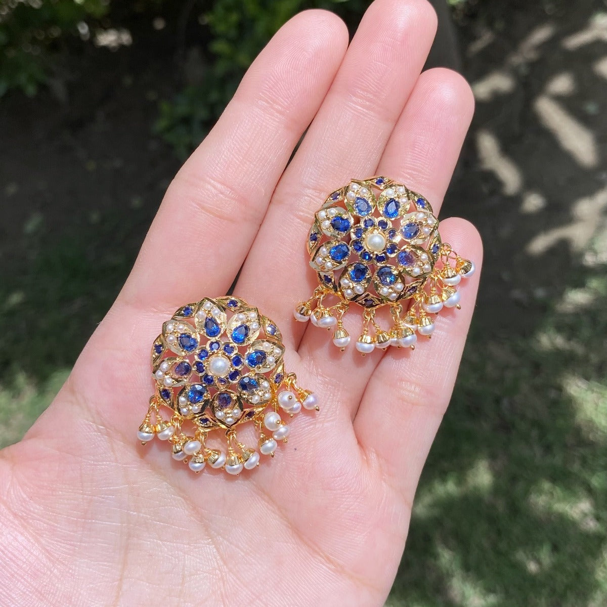 ME877Y - Green Color Gold Plated Jadau Kundan Earrings – Mortantra