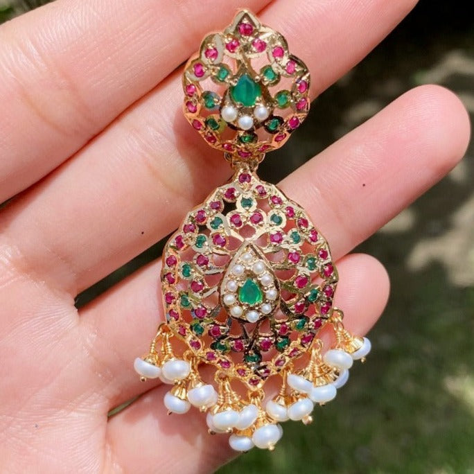 kundan earrings gold plated