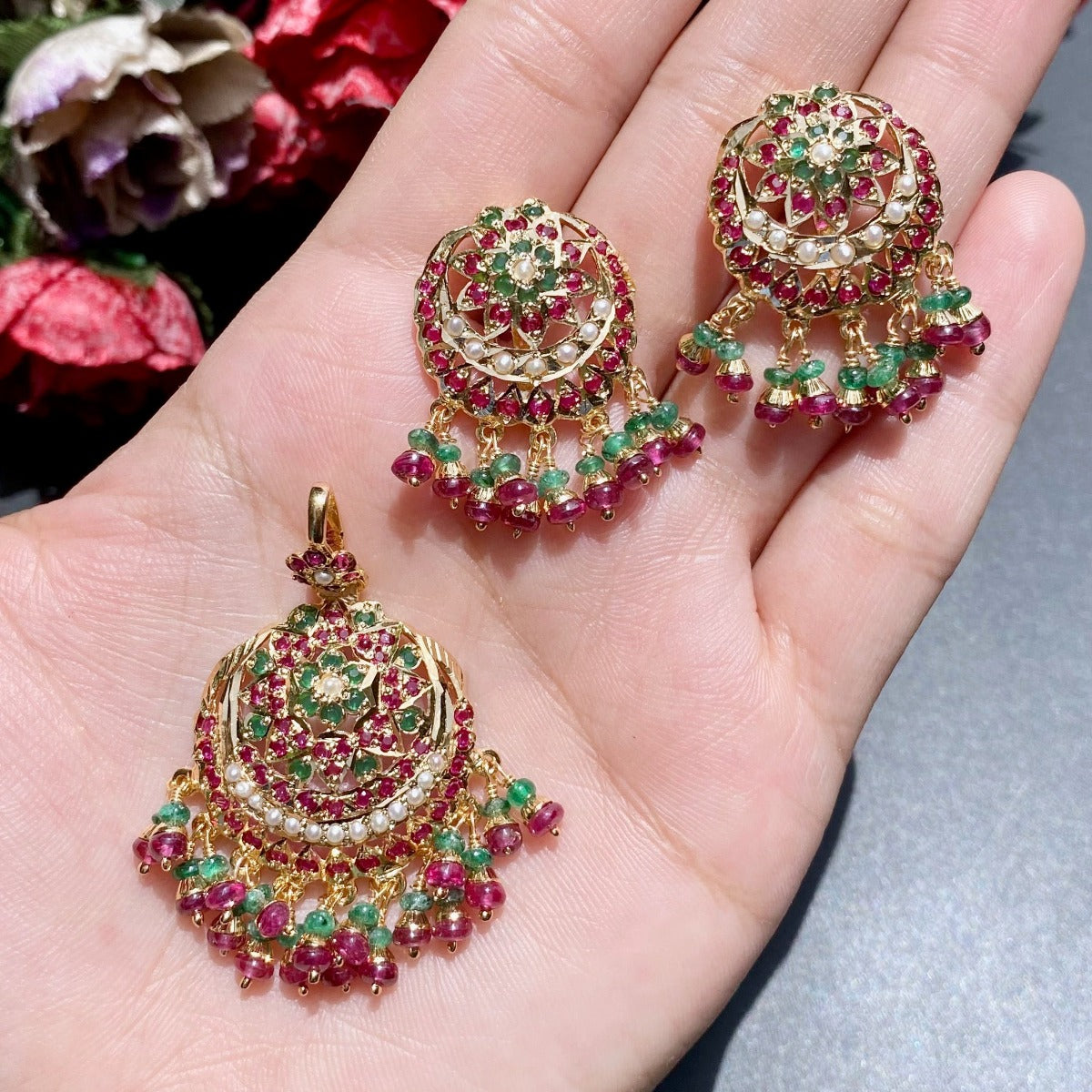 ruby emerald jewellery designs