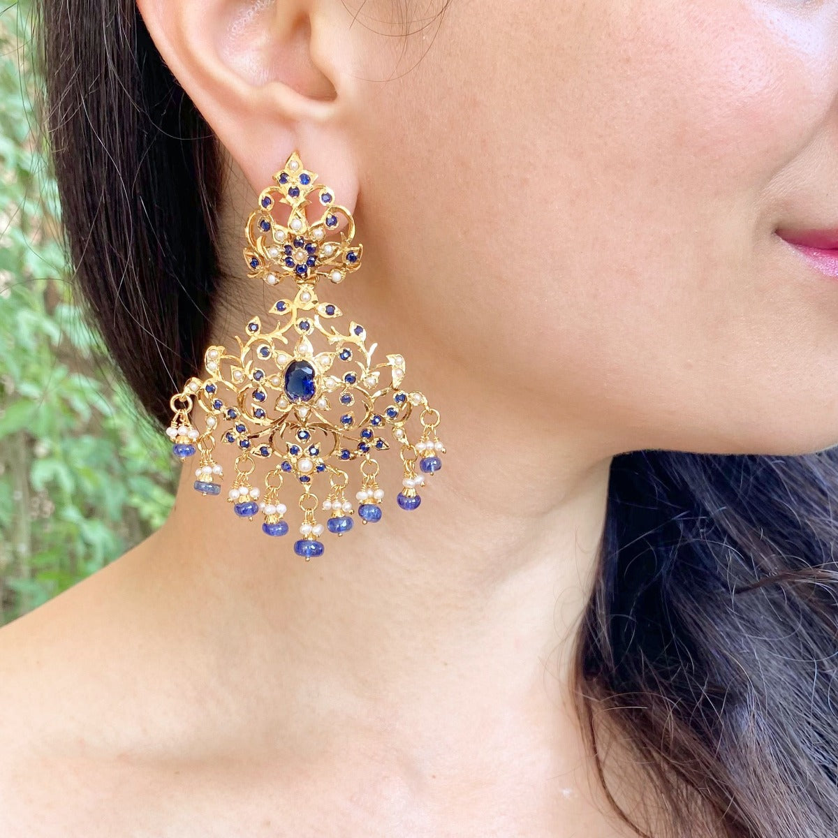 silver plated jadau earrings