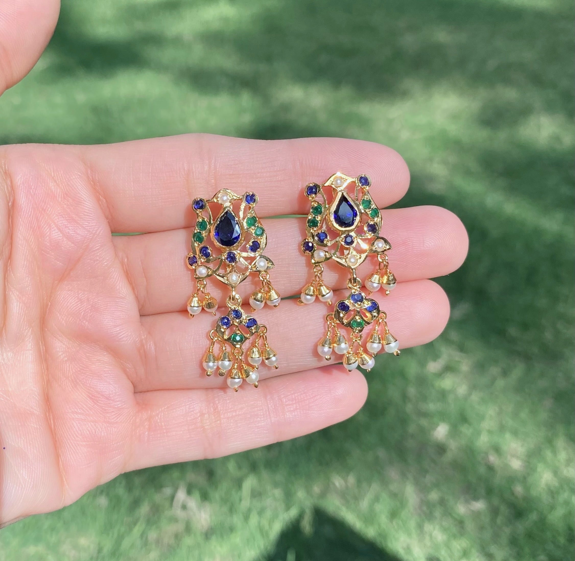 Exquisite Gold Plated Silver Earrings | Handcrafted Traditional Indian Jewelry ER 700