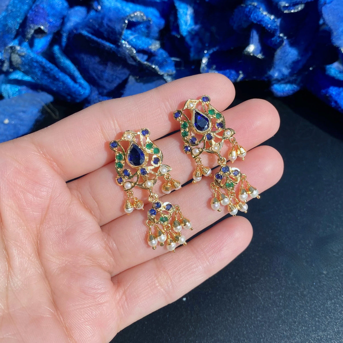 Exquisite Gold Plated Silver Earrings | Handcrafted Traditional Indian Jewelry ER 700