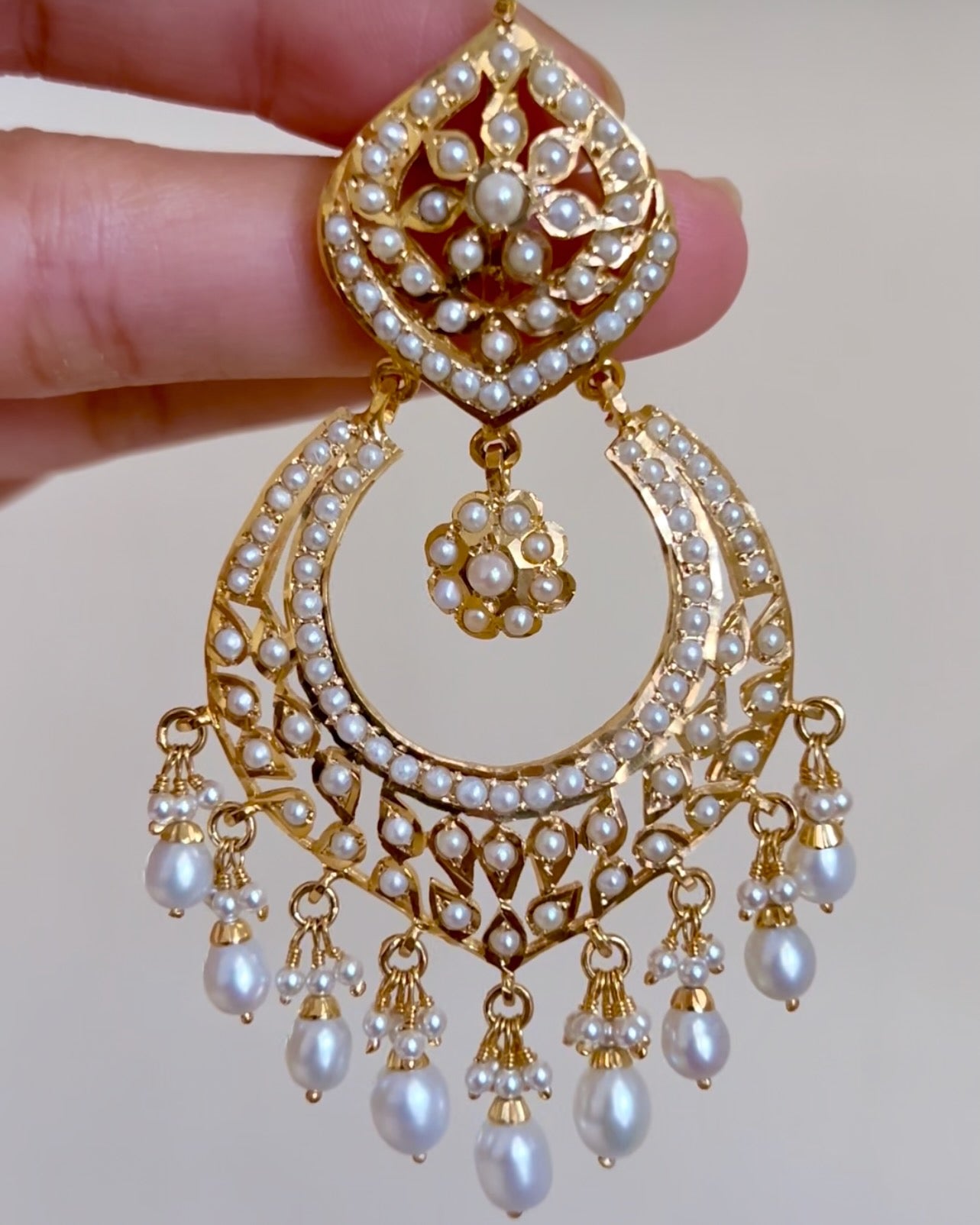 Elegant and Evergreen Pearl Chandbali Earrings | ER 643