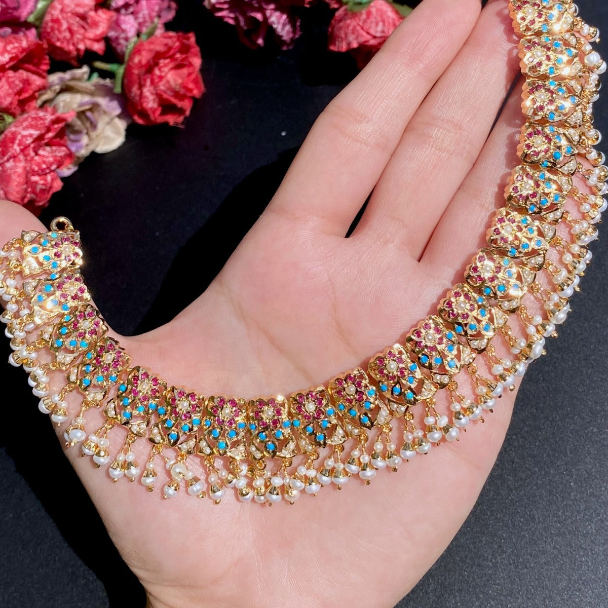 ruby pheroza necklace set