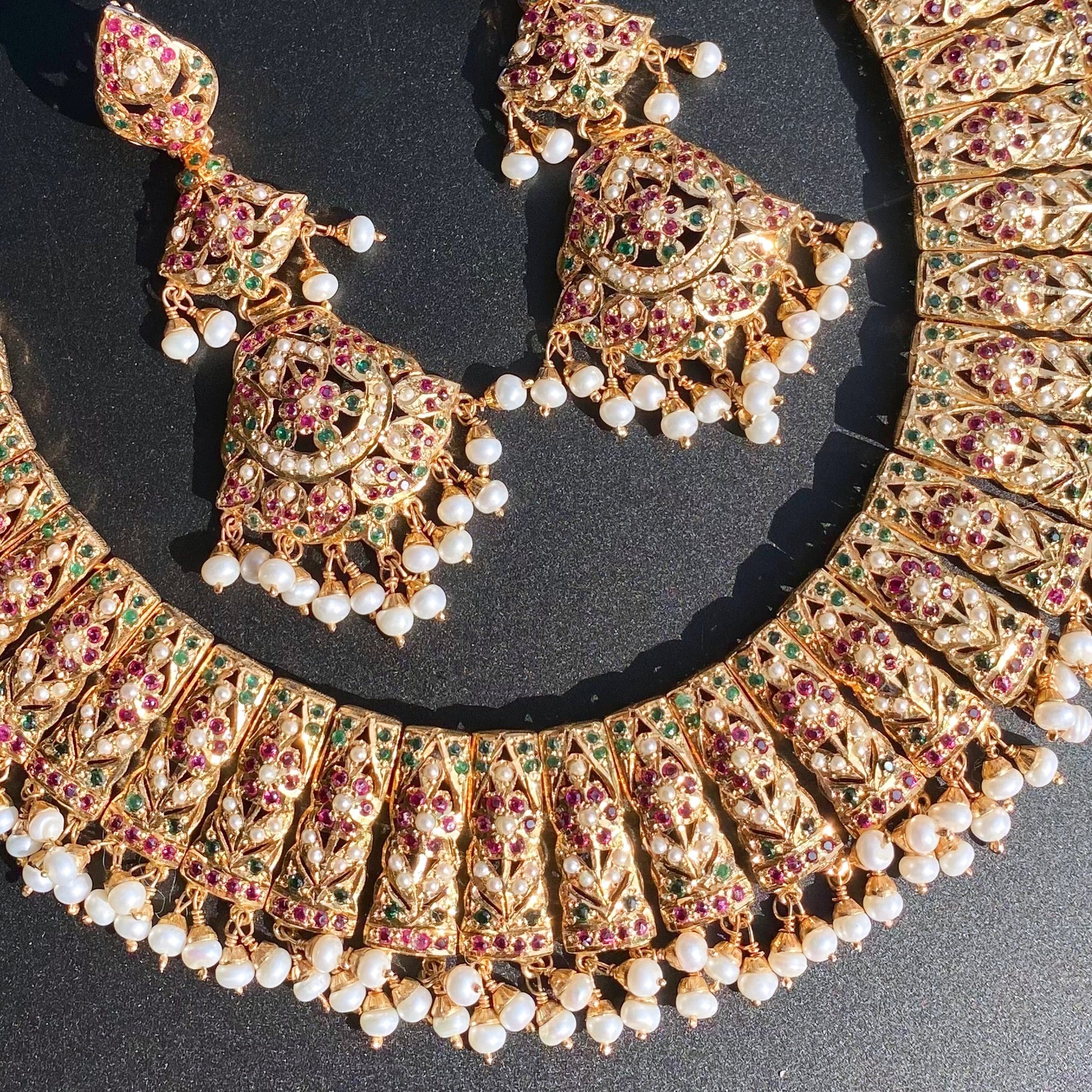 Traditional Jadau Necklace | Bridal Jadau Jewellery | Indian Jewellery | NS 496