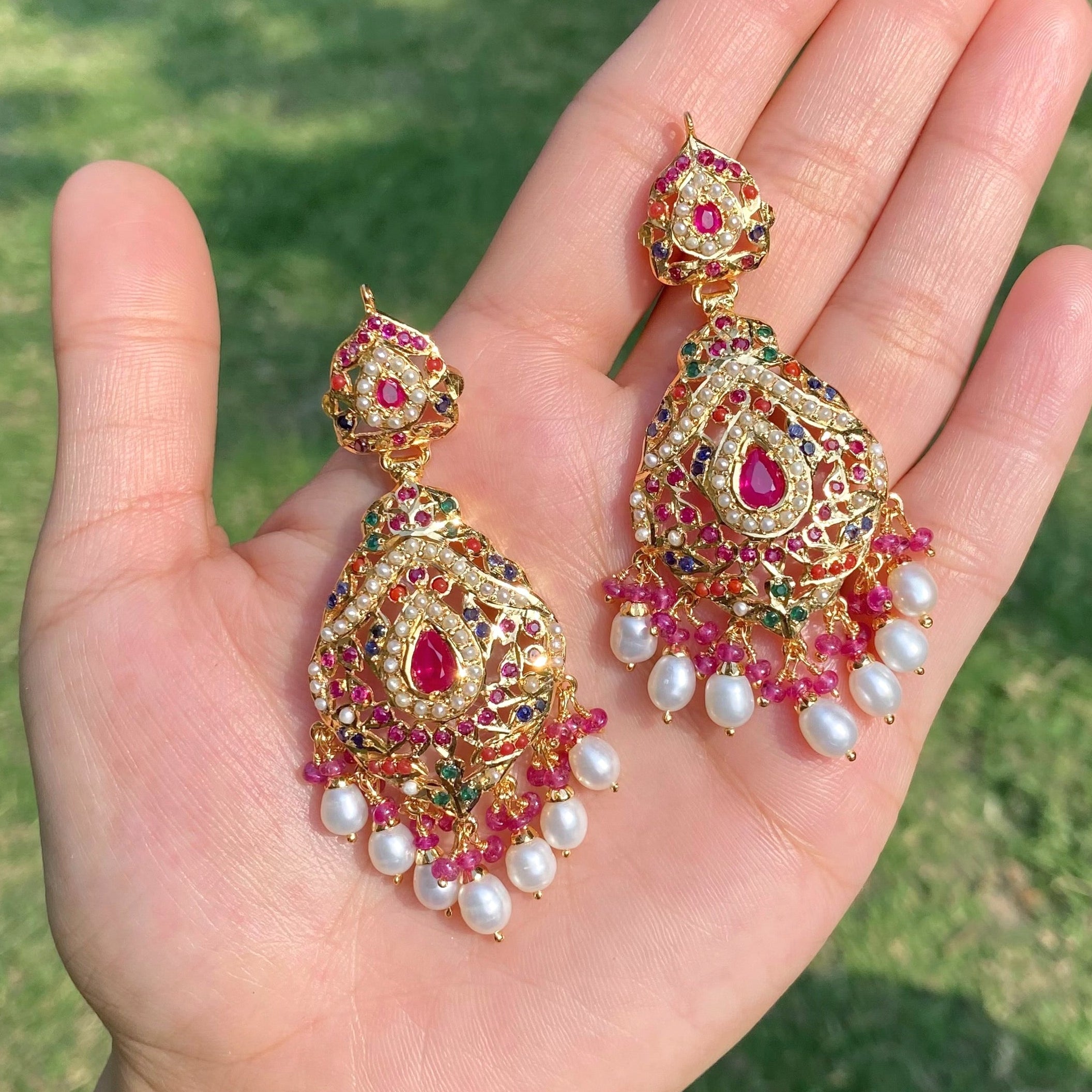 Navratna-Inspired Exquisite Jadau Collar Set | Gold Plated on 925 Silver NS 466