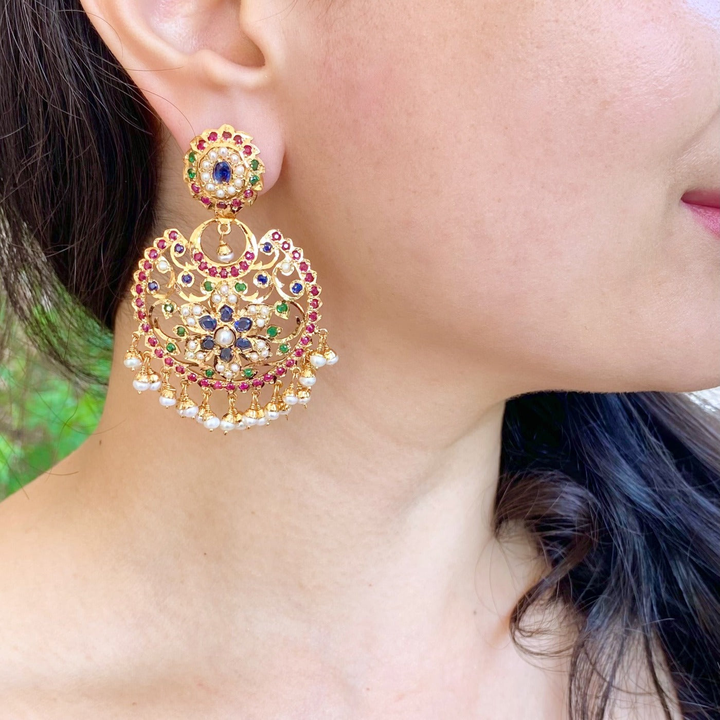 buy gold plated chandbali earrings online