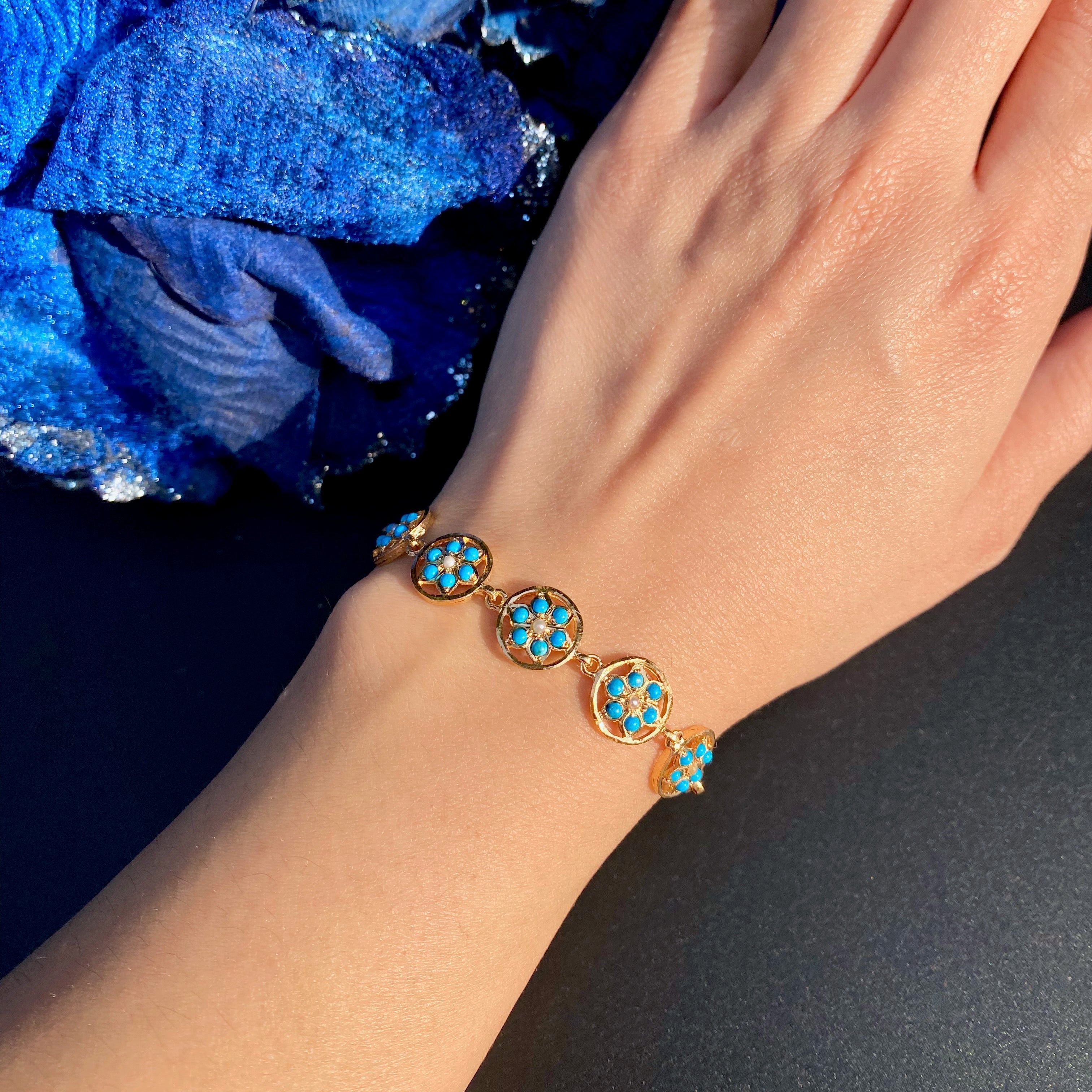 Delicate Stackable Bracelet with Turquoise | Gifting Ideas in Silver BG 093
