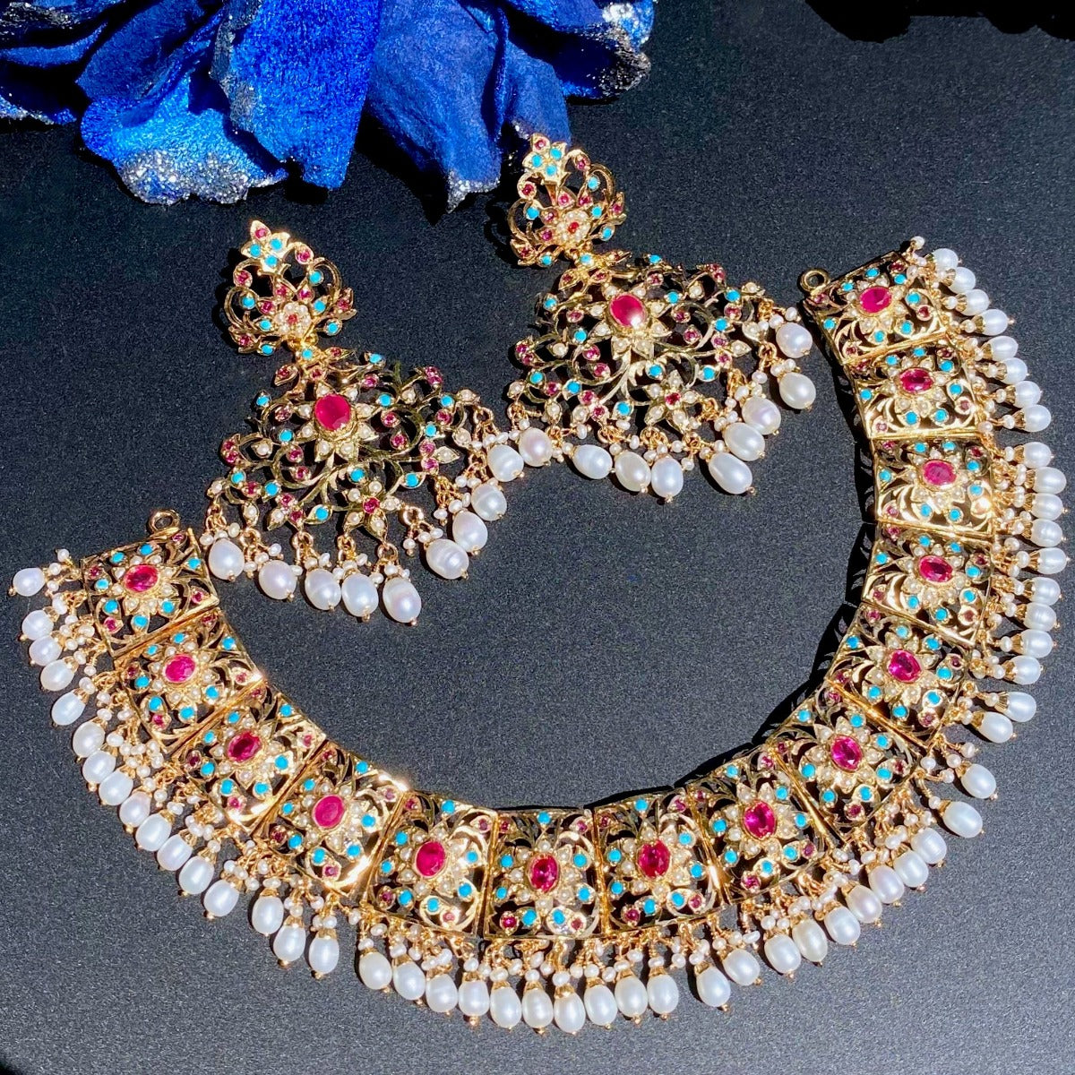 ruby pheroza necklace set