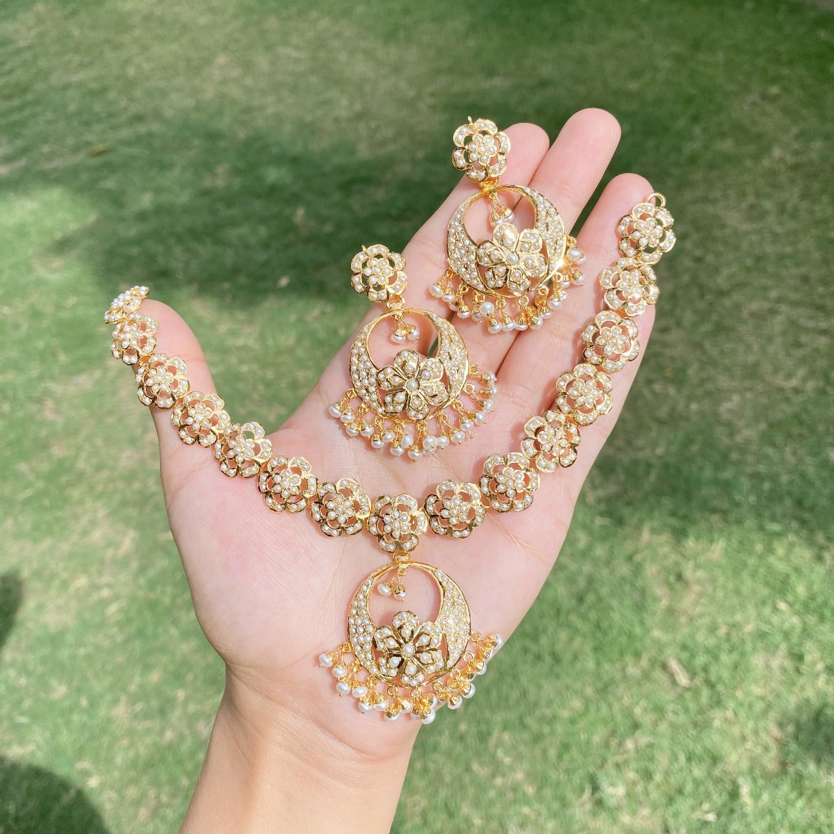 amritsari jadau set in pearls