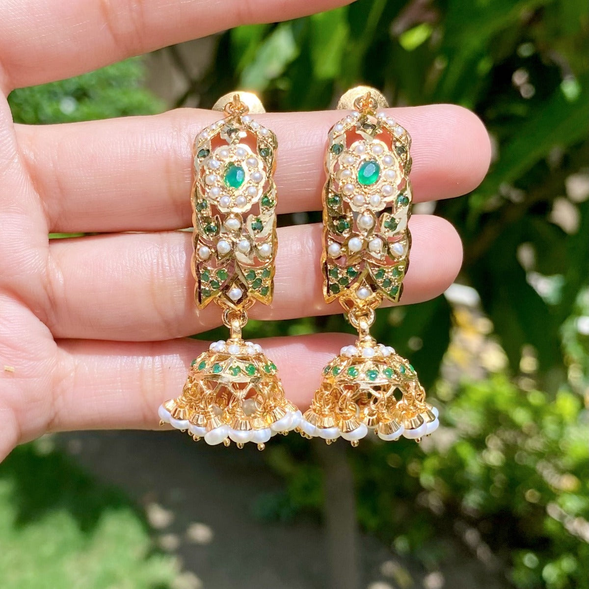 gold plated jhumkas under 10000