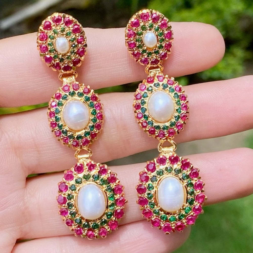 pakistani jadau jewelry in gold plated silver