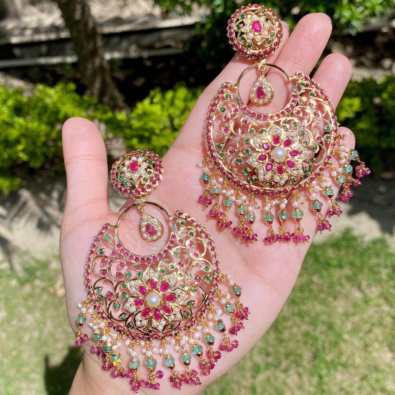 bridal chandbali earrings For Destination Wedding | Real Gold Like Looks