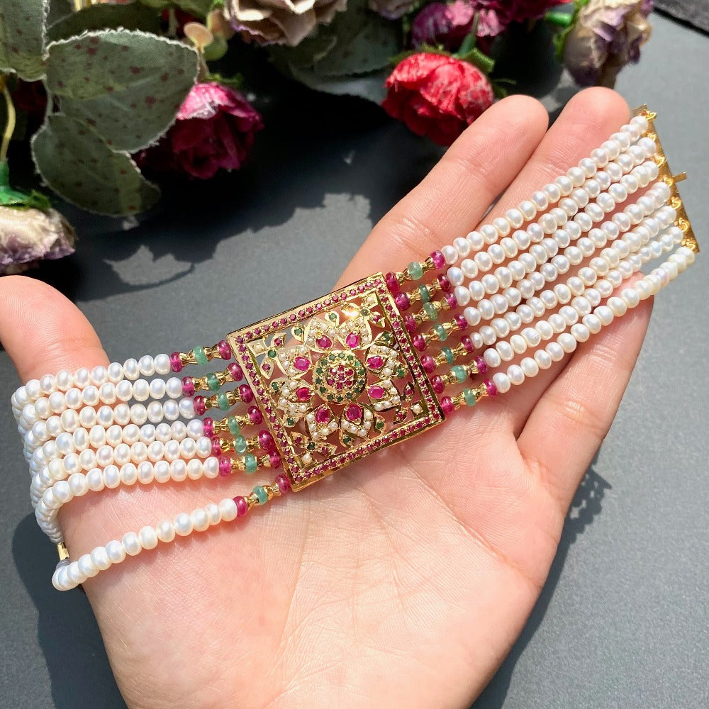 mughal art ruby emerald bracelet