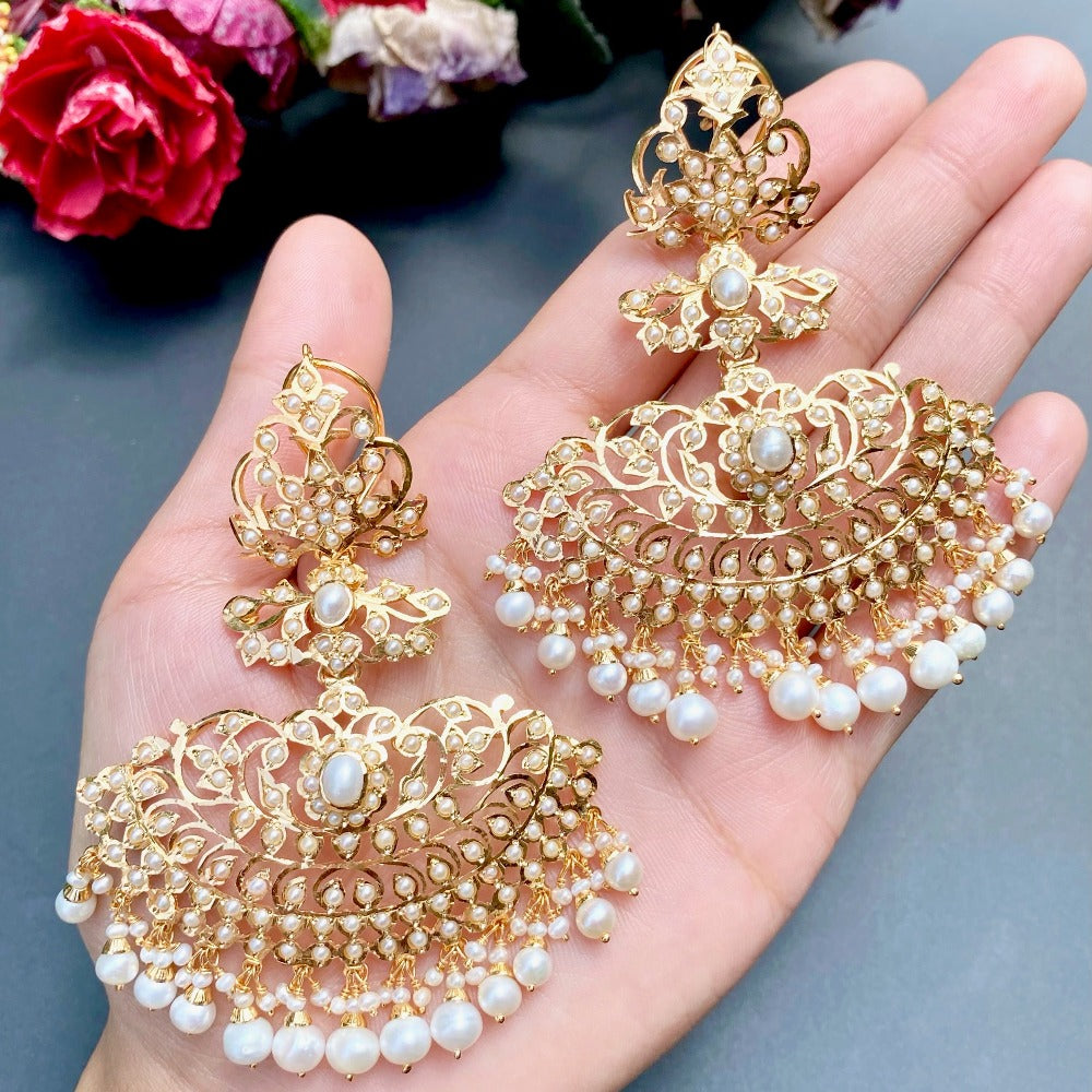 Kundan Polki Jadau Silver Chandbali Earrings ,sabyasachi Jewelry,kundan  Earrings,polki Earrings Kundan Earrings, Gold Jadau Chandbali - Etsy