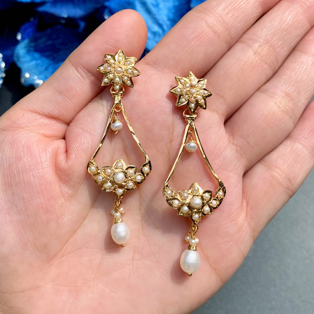 Dainty Pearl Earrings For Girls | Gold Plated on Sterling Silver ER 744