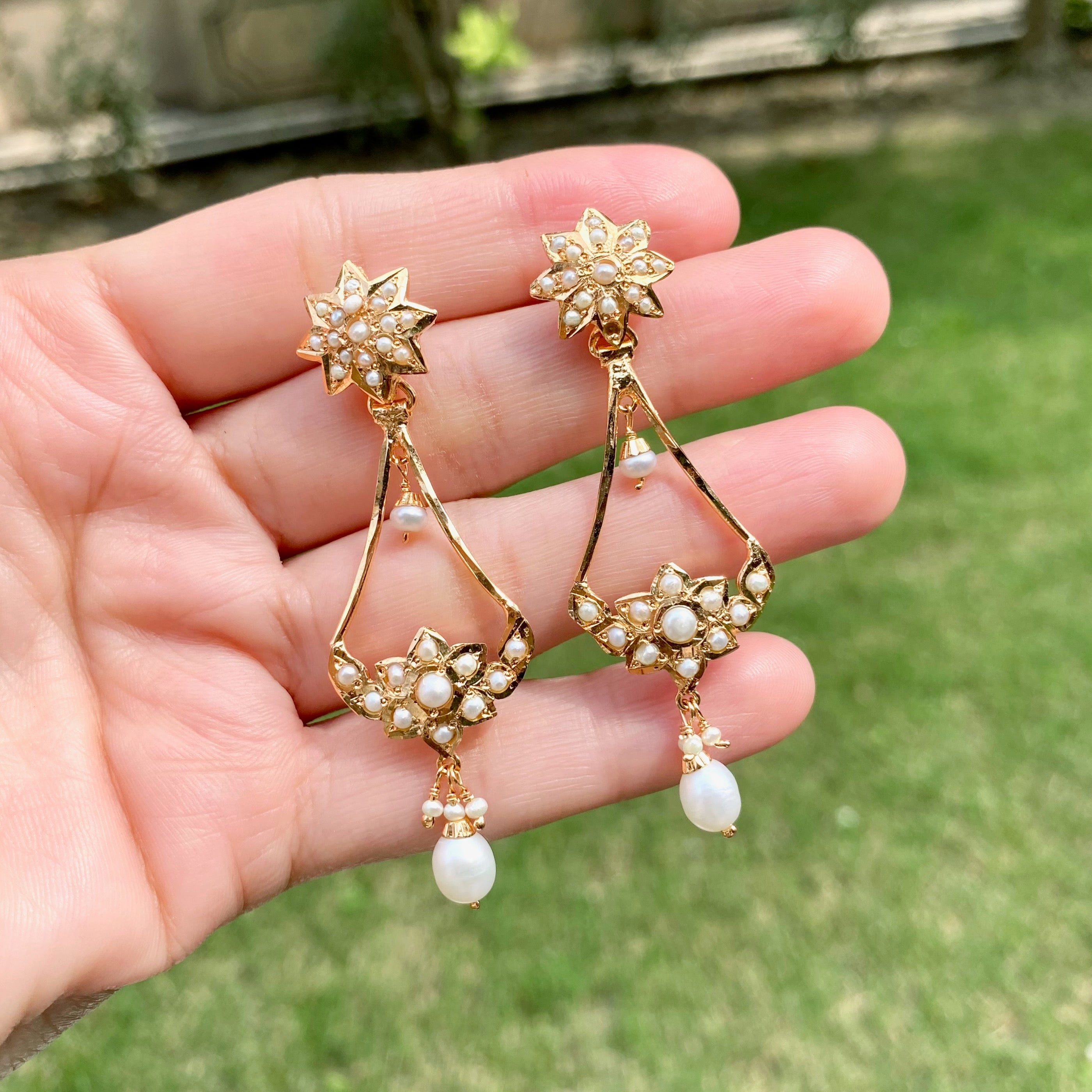 Dainty Pearl Earrings For Girls | Gold Plated on Sterling Silver ER 744