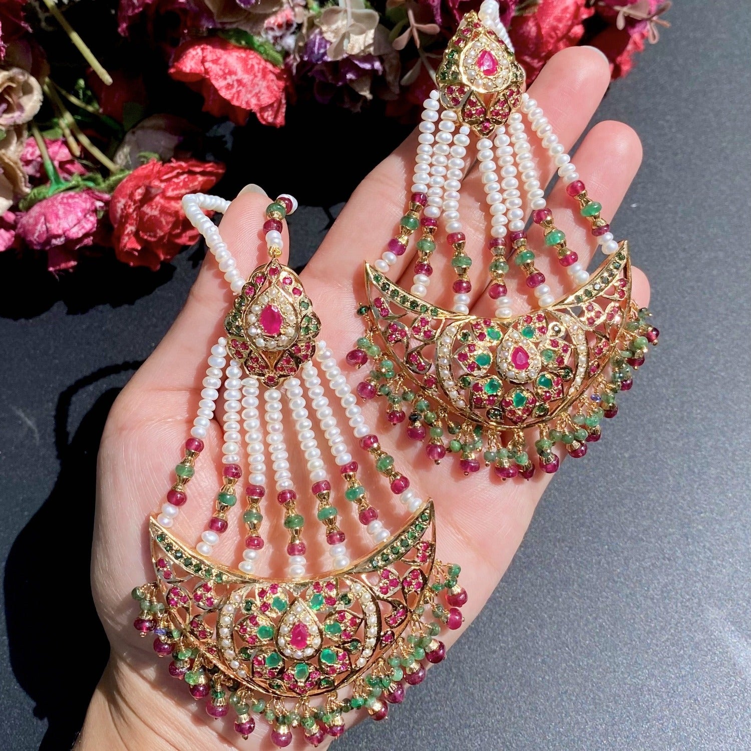 Hyderabadi jadau earrings