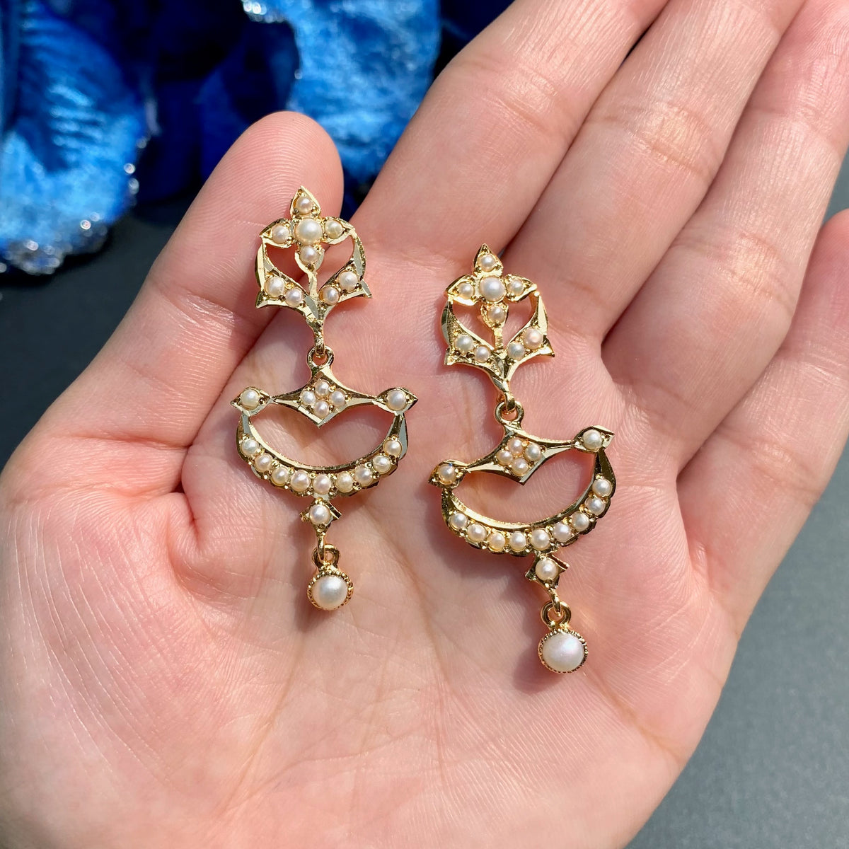 Old School Pearl Necklace Set | Gold Plated on 925 Silver NS 480