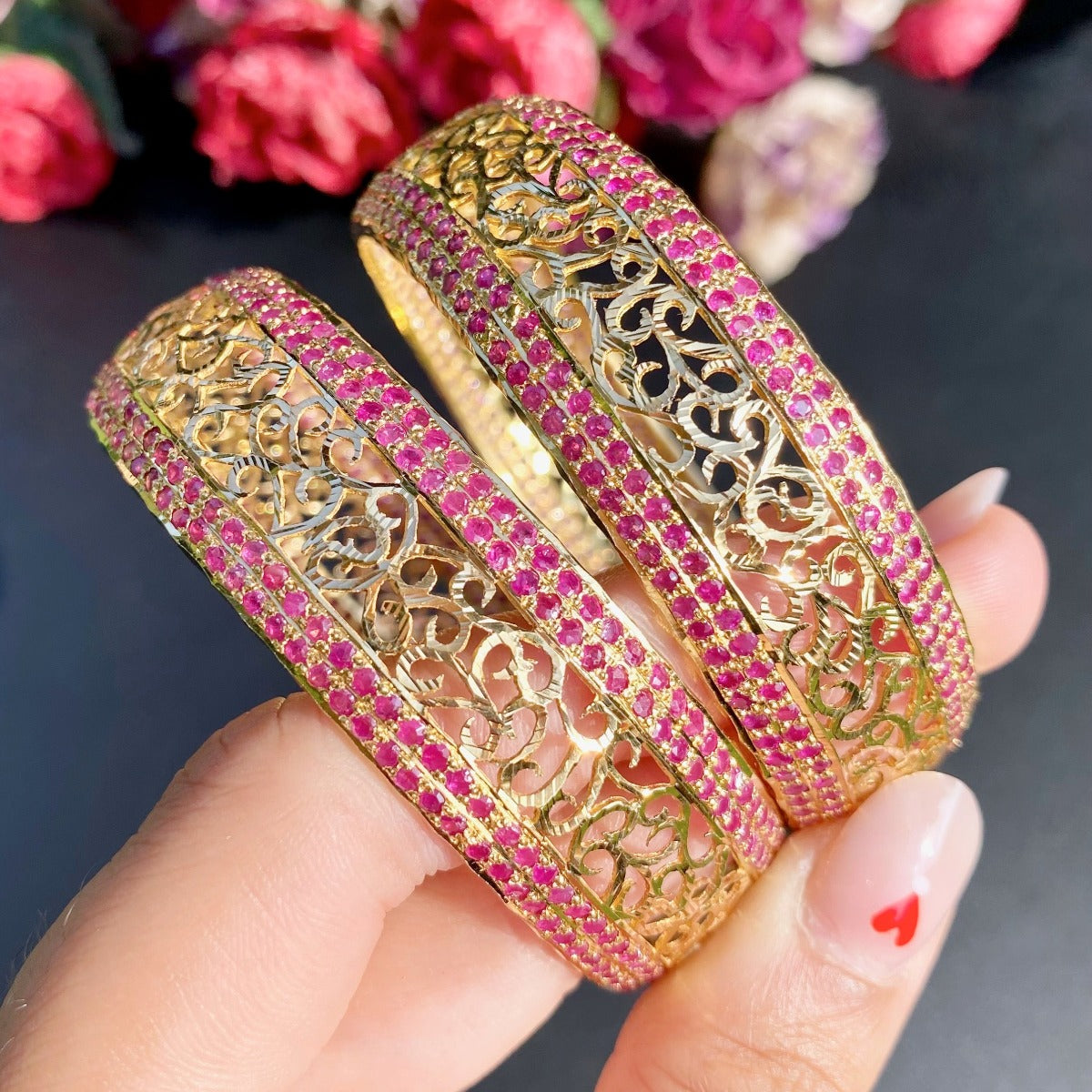 Ruby bangles on sale with price