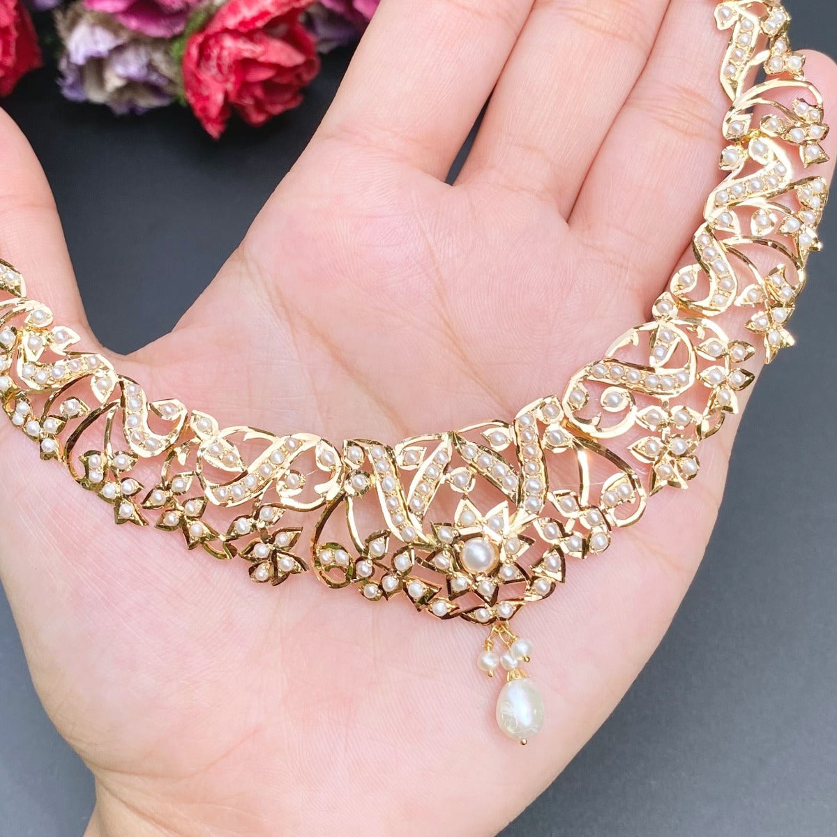 Buy Simple Western Style Gold Plated Choker Necklace Design for Girls