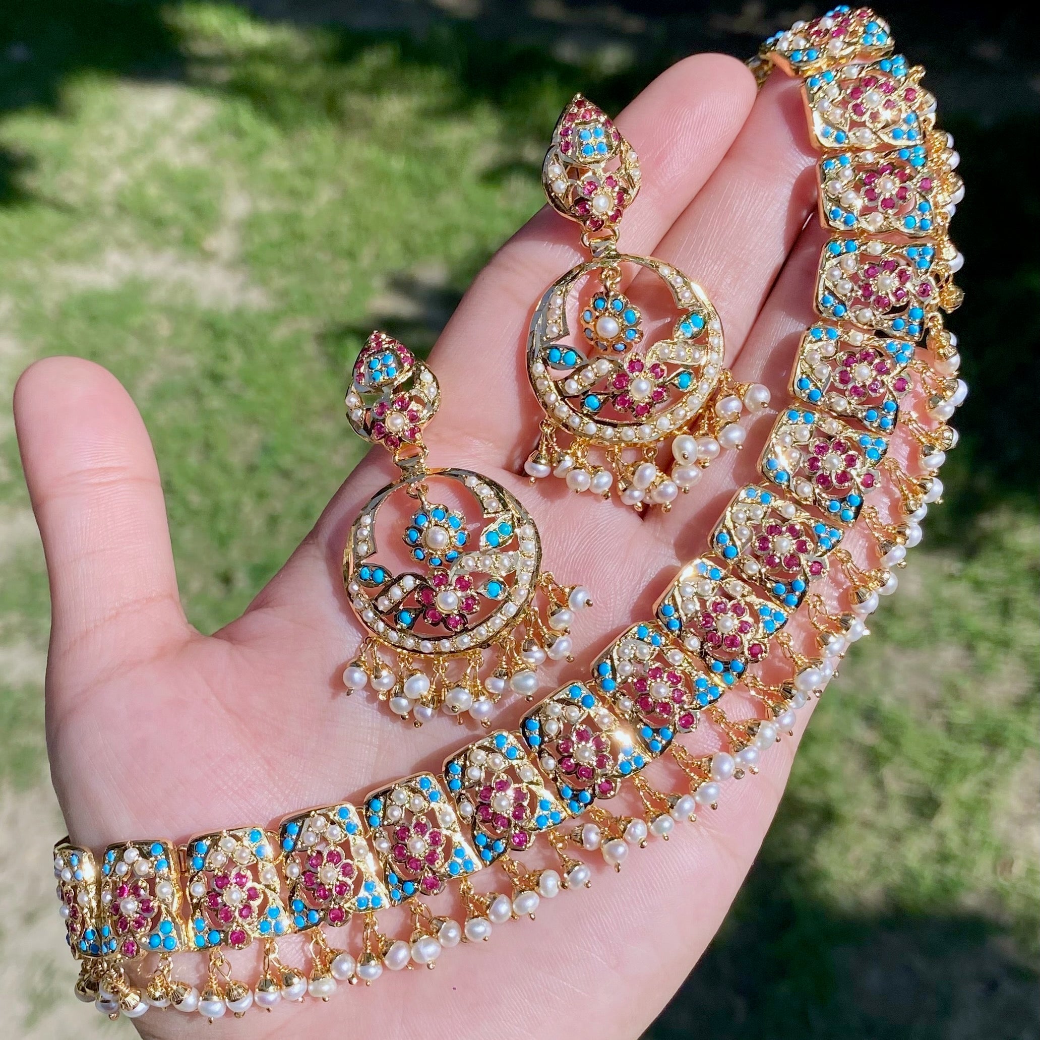 jadau set gold plated