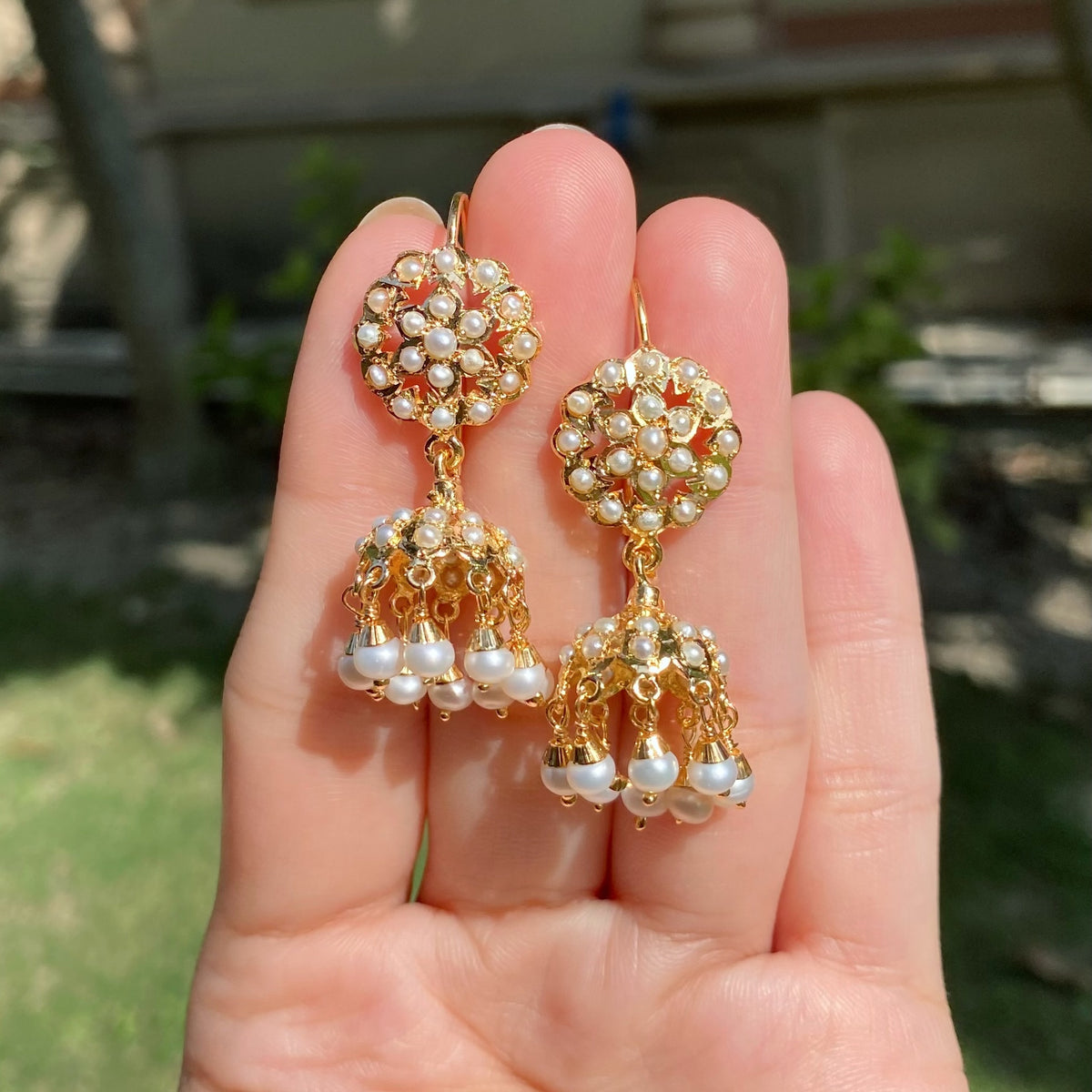 Dainty Pearl Jhumki | Gold Plated on 925 Silver ER 808