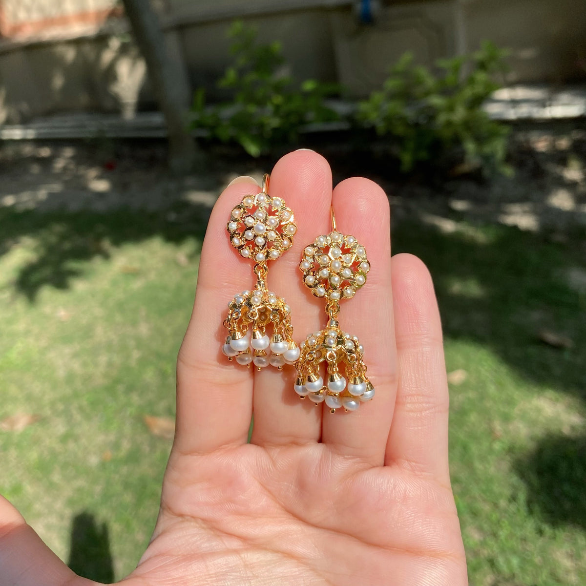 Dainty Pearl Jhumki | Gold Plated on 925 Silver ER 808
