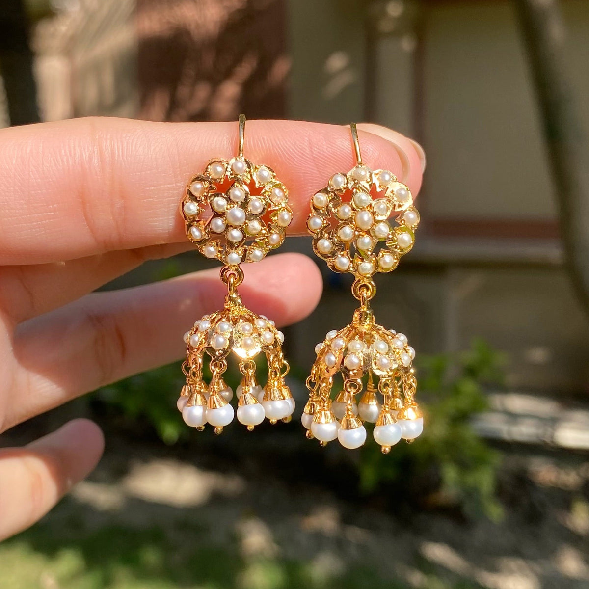 Dainty Pearl Jhumki | Gold Plated on 925 Silver ER 808