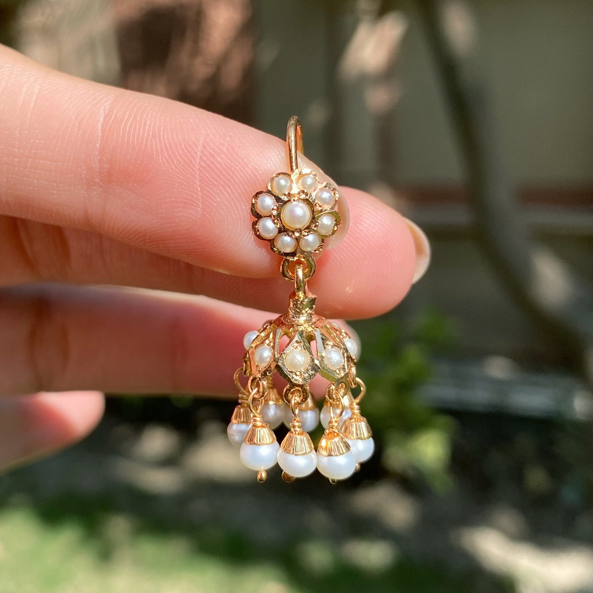 Dainty Pearl Jhumkis for Girls & Women | Gold Plated on Silver ER 817