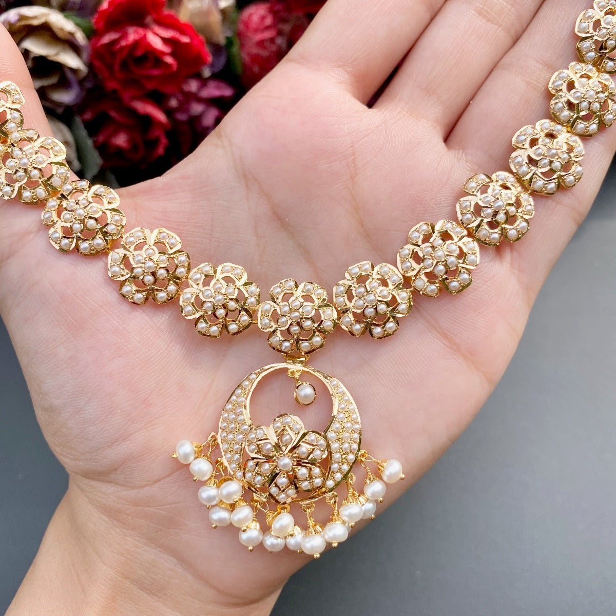 pearl necklace set tanishq