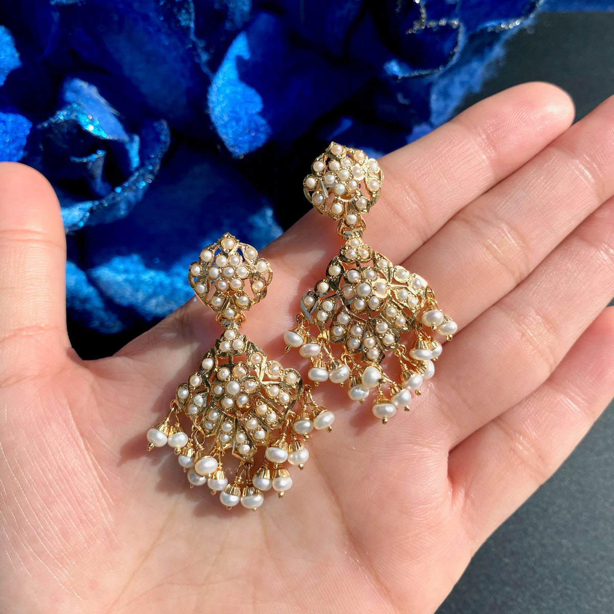 Jaal Wala Pearl Choker Set with Drop Earrings | Gold Plated on Silver NS 509