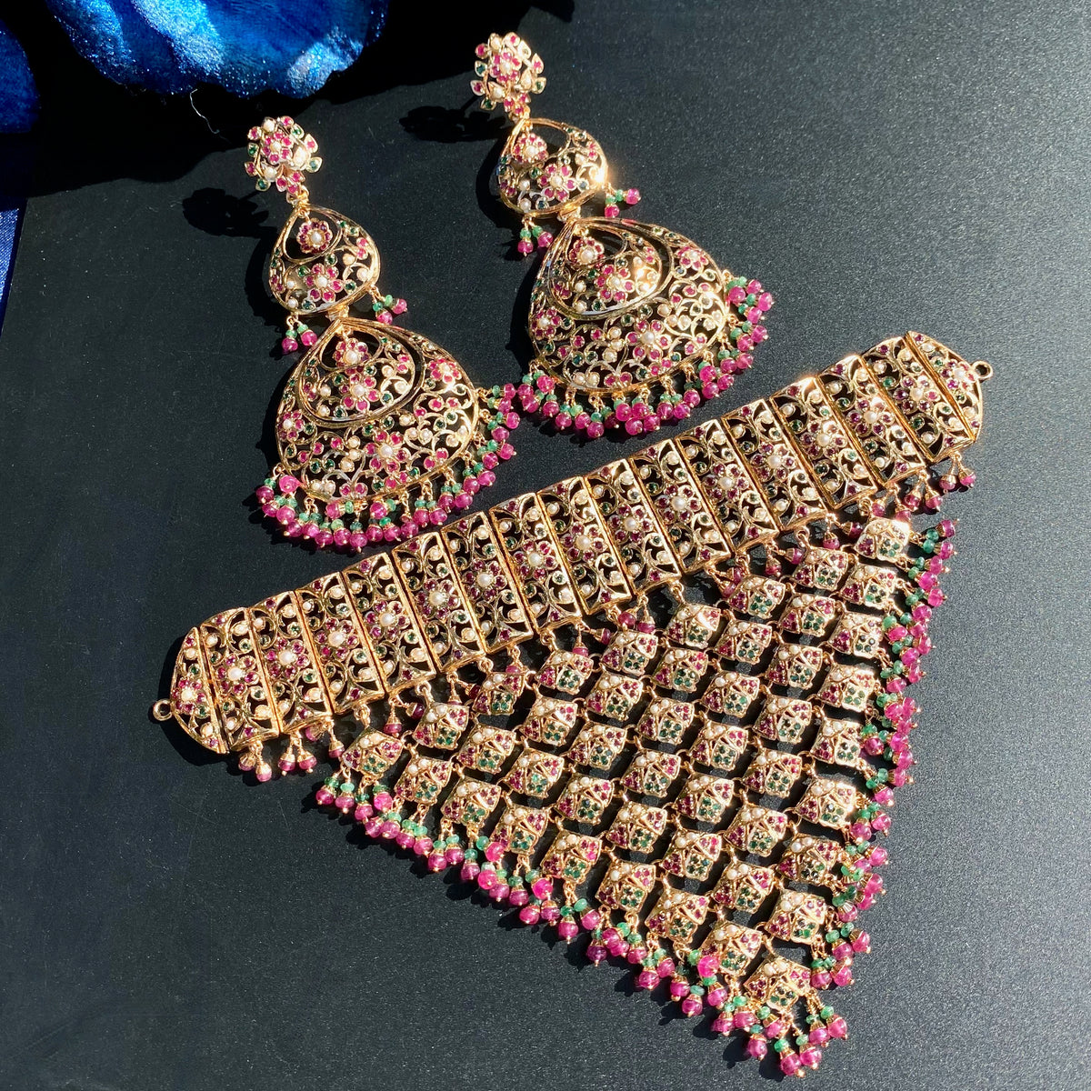 Statement Jadau Choker For Brides | Gold Plated on Silver NS 508