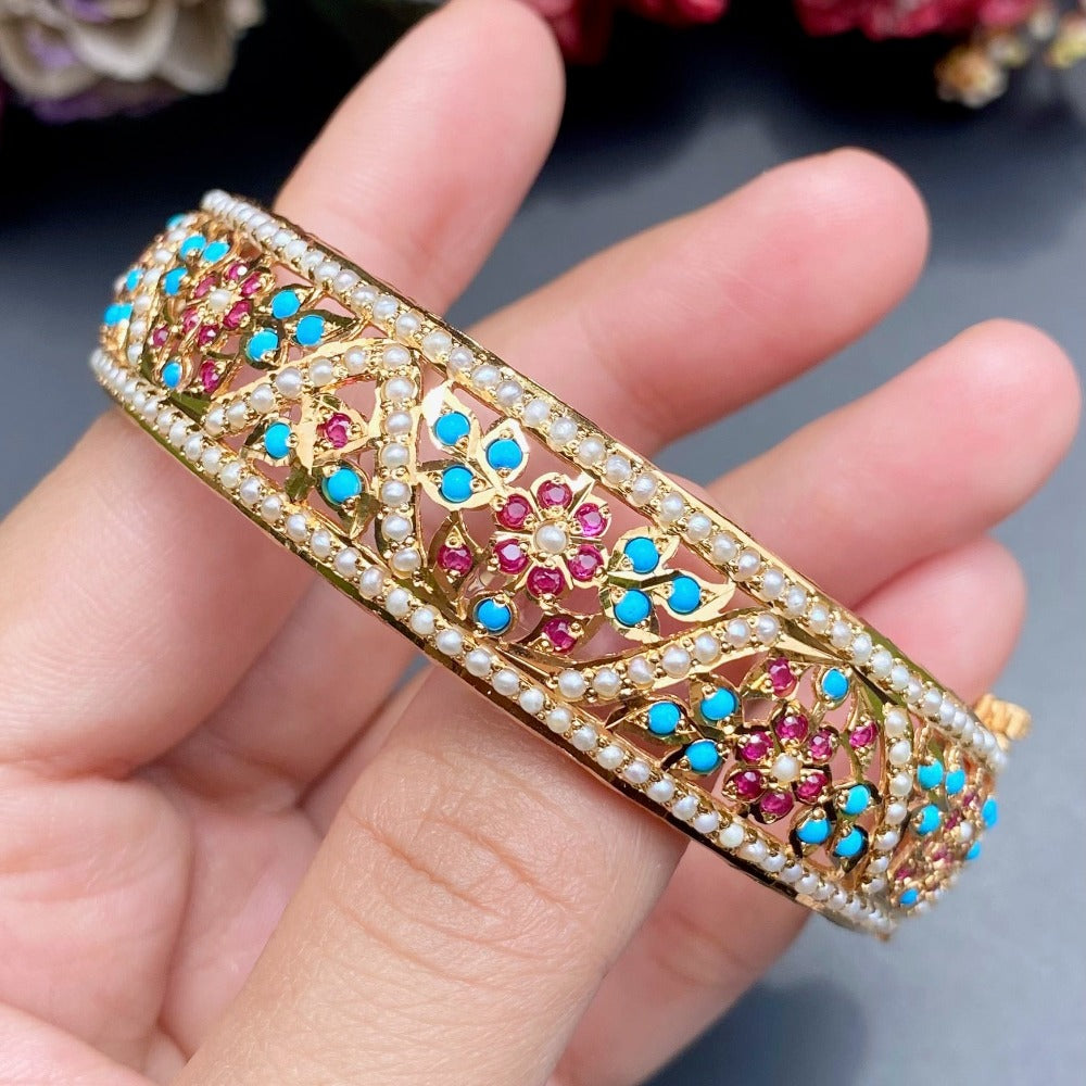 gold plated nizami jadau jewelry bangle