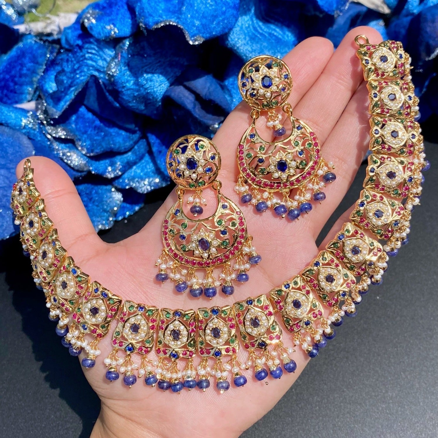 heavy jadau set Gold Plated Set | For Destination Wedding | Premium Materials & Craftsmanship