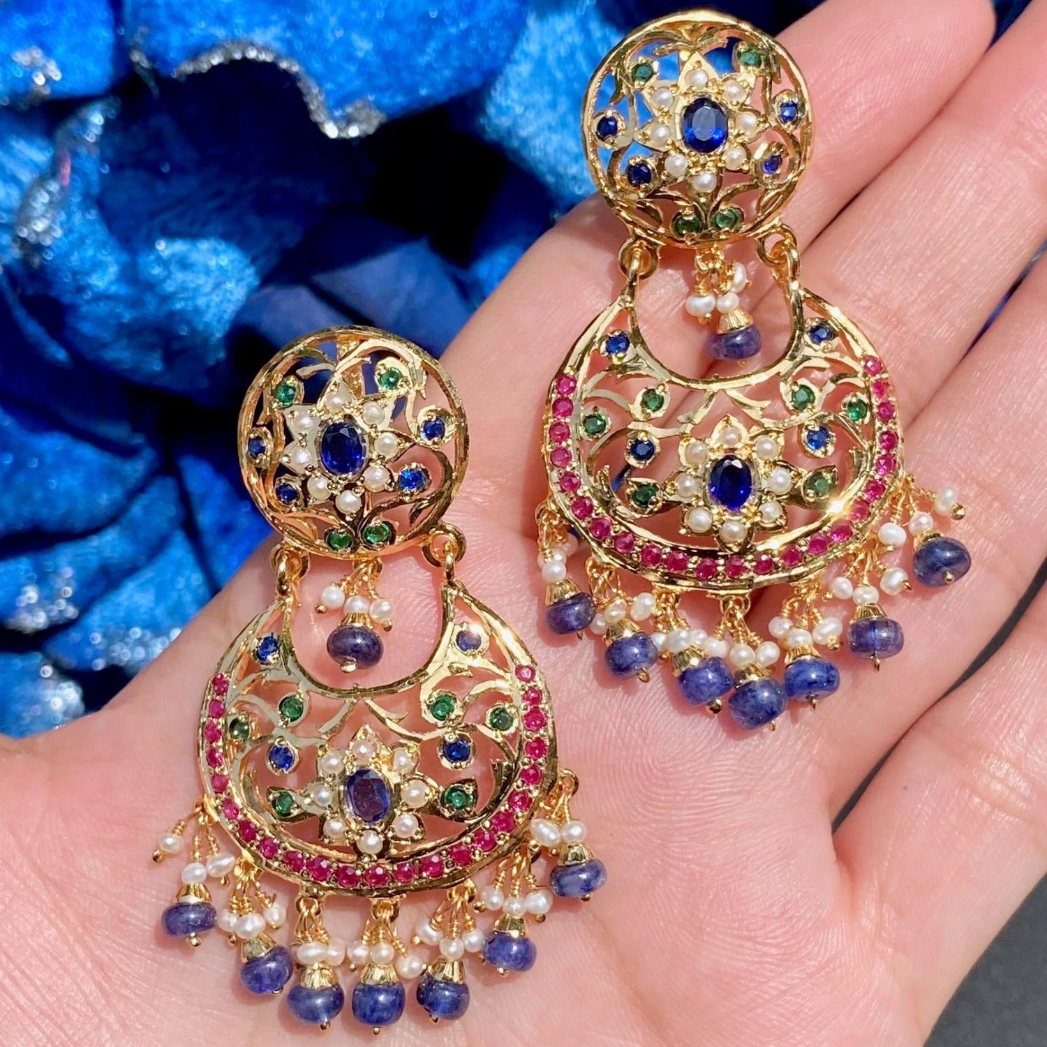 bridal chandbali earrings Gold Plated Set | For Destination Wedding | Premium Materials & Craftsmanship