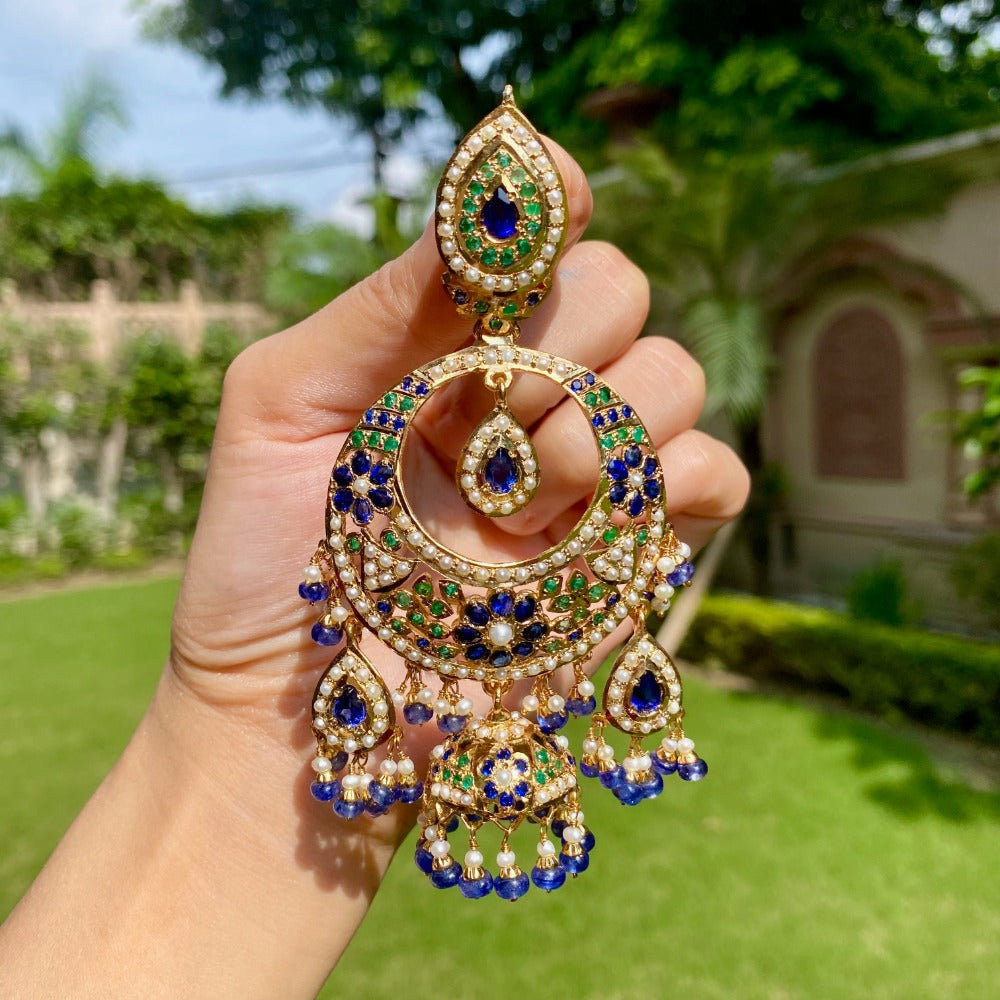 traditional rajasthani chandbali jhumka earrings