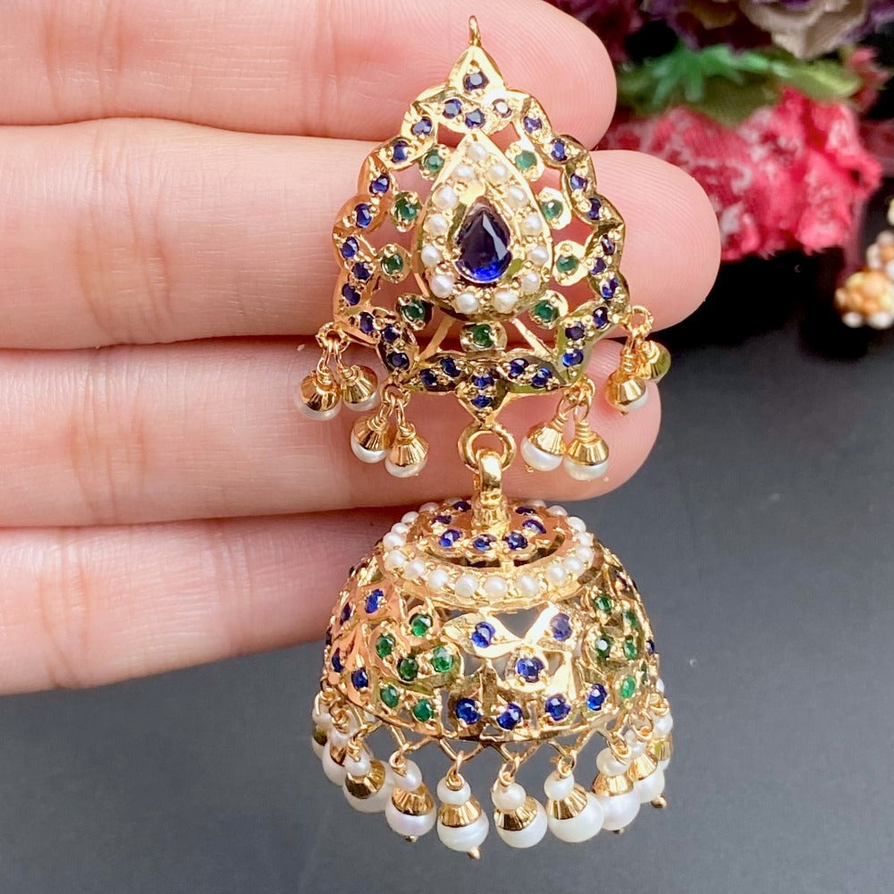 Gold plated silver deals jhumkas online