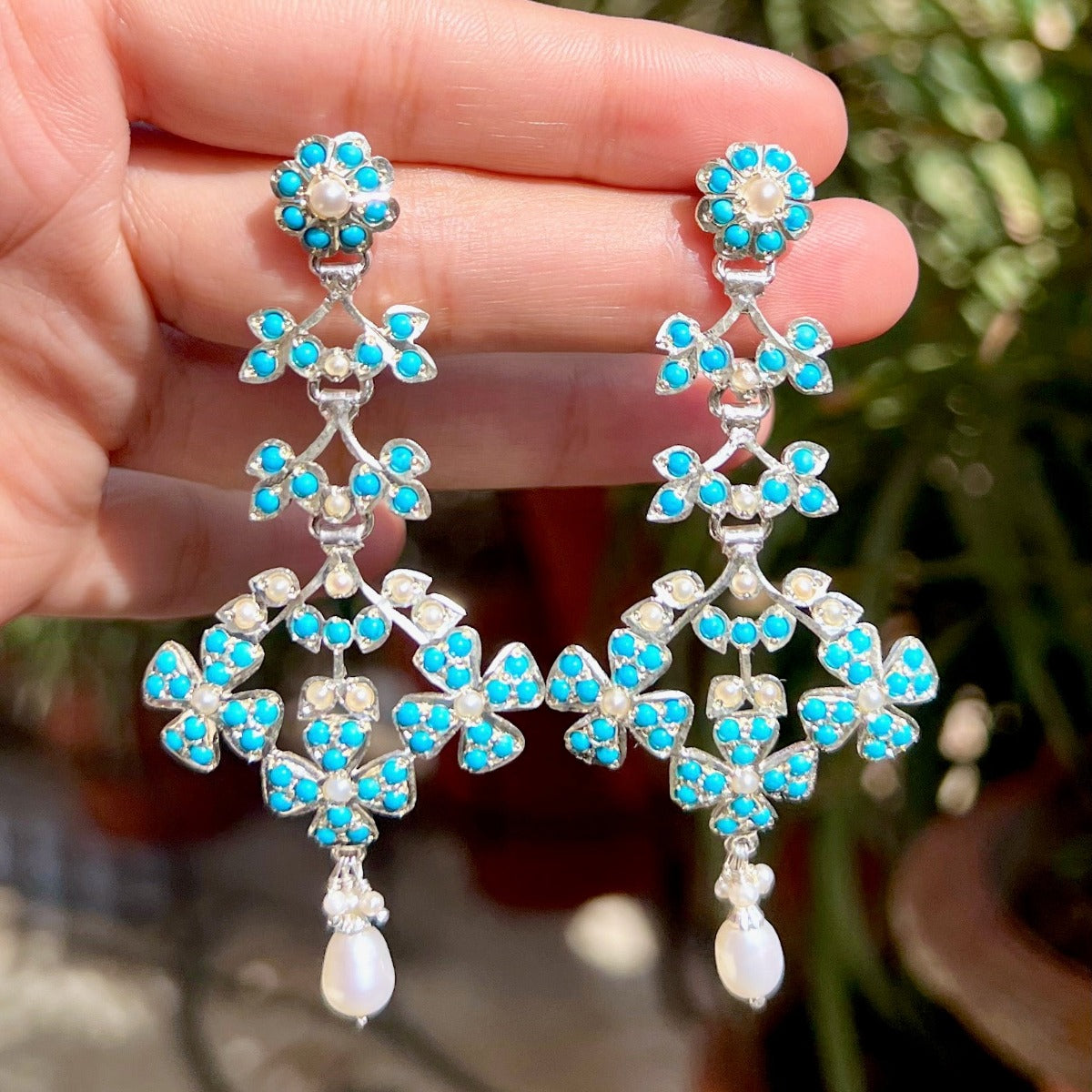 dangle and drop turquoise earrings