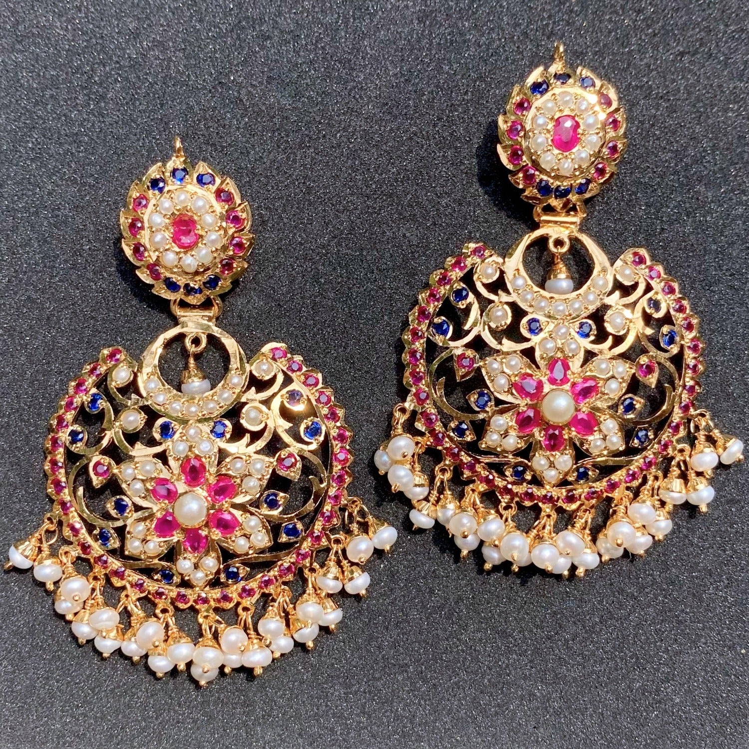 indian chandbali earrings in gold